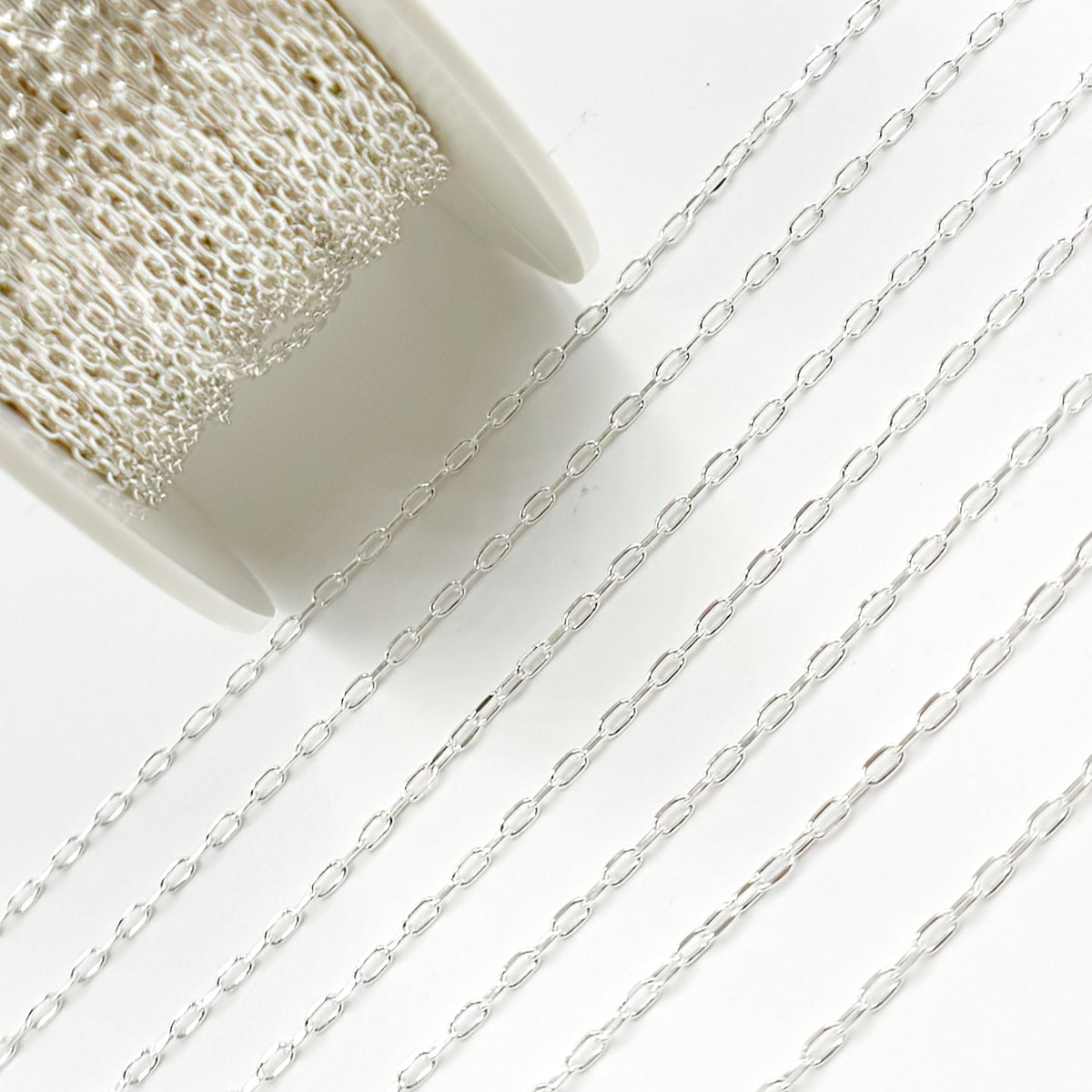 Sterling Silver Diamond Cut Paperclip Link Chain