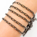Load image into Gallery viewer, Oxidized Sterling Silver Flat Thick Cable Chain