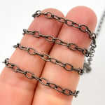 Load image into Gallery viewer, Black Rhodium Sterling Silver Twisted Oval Link Chain