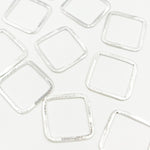 Load image into Gallery viewer, White Sterling Silver Brushed Square Connector