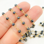 Load image into Gallery viewer, Coated Black Spinel Wire Chain