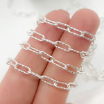 Load image into Gallery viewer, Sterling Silver Diamond Cut Paperclip Chain