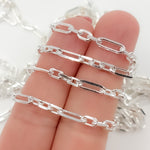 Load image into Gallery viewer, Sterling Silver Diamond Cut Paperclip Chain