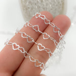 Load image into Gallery viewer, Sterling Silver Open Textured Heart Chain