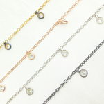 Load image into Gallery viewer, Cubic Zirconia Round 3mm Shape Dangle Chain