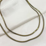 Load image into Gallery viewer, Black Rhodium Sterling Silver and Gold Plated Flat Wheat Necklace