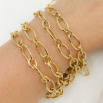 Load image into Gallery viewer, Gold Plated 925 Sterling Silver Smooth Oval Link Chain.