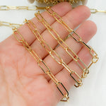Load image into Gallery viewer, Gold Plated 925 Sterling Silver Flat Paperclip Chain.