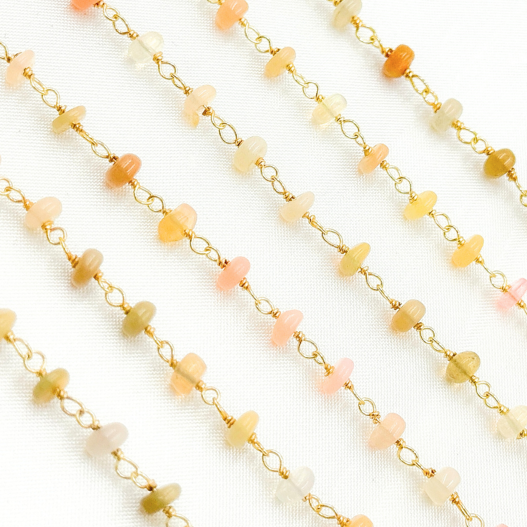 Ethiopian Opal Gold Plated Wire Chain.