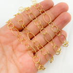 Load image into Gallery viewer, Gold Plated 925 Sterling Silver Diamond Cut Oval & Round Links Chain.