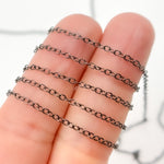 Load image into Gallery viewer, Oxidized Sterling Silver Smooth Oval Link Chain