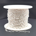 Load image into Gallery viewer, V178SS. Sterling Silver Diamond Cut Oval & 5 Flat Round Links Chain