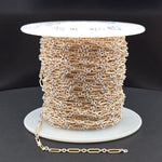 Load image into Gallery viewer, XM/1931K/SP. 14K Gold Filled and Sterling Silver Knurled Link Chain – Long & Short Pattern