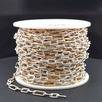 Load image into Gallery viewer, V307TT. Gold Filled and Silver Mixed Link Chain – Smooth Long Links and Twisted Short Links