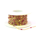 Load image into Gallery viewer, V295WNGF. 14K Gold Filled Wine Color Enamel with Paperclip and Diamond Cut Marina Links