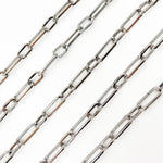 Load image into Gallery viewer, Black Rhodium Sterling Silver Flat Paperclip Long and Short Chain