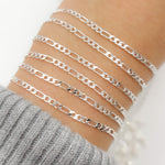 Load image into Gallery viewer, Sterling Silver Flat Figaro Chain