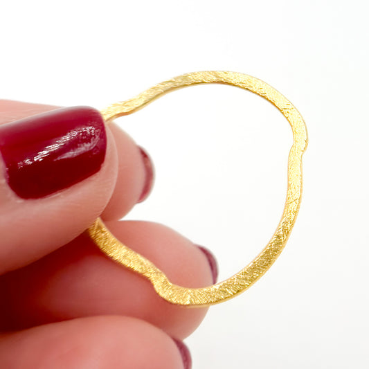 GPBS13. 25MM Gold-plated Sterling Silver Brushed Uneven Connector
