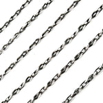 Load image into Gallery viewer, Black Rhodium and White Sterling Silver Infinity Diamond Cut Cable Chain