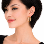 Load image into Gallery viewer, GER169. 14K Gold Hollow Hoop Earrings