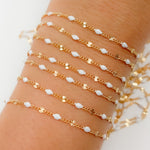 Load image into Gallery viewer, Gold Filled White Color Enamel Marina Link Chain