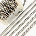 Load image into Gallery viewer, Oxidized Sterling Silver Smooth Curb Chain