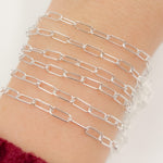 Load image into Gallery viewer, Sterling Silver Round Paperclip Necklace