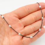 Load image into Gallery viewer, Black Rhodium Sterling Silver Bead Satellite Necklace