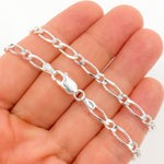 Load image into Gallery viewer, Sterling Silver Figaro Diamond Cut Necklace