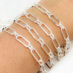 Load image into Gallery viewer, 925 Sterling Silver Flat Paperclip Chain