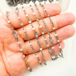 Load image into Gallery viewer, Multi Moonstone & Round CZ Wire Wrap Chain