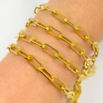 Load image into Gallery viewer, Gold Plated Sterling Silver Matt Flat Paperclip Chain