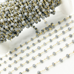 Load image into Gallery viewer, Coated Grey Quartz Gold Plated Wire Chain.