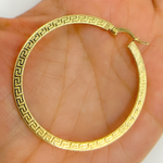 Load image into Gallery viewer, GER123. 14K Solid Gold Hollow Hoop with Engraving