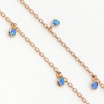 Load image into Gallery viewer, Created Blue Opal Triangle Shape Dangle Chain