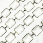 Load image into Gallery viewer, Crystal Large Rectangle Shape Bezel Oxidized Wire Chain.
