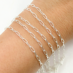 Load image into Gallery viewer, Sterling Silver Hammered Paperclip Link Chain