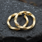 Load image into Gallery viewer, GER120. 14K Solid Gold Twisted Textured Hollow Hoop Earrings 26mm – Lightweight Hoops