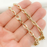 Load image into Gallery viewer, 568/A072/G. 14K Yellow Gold Hollow Smooth and Flat Paperclip Chain