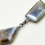 Load image into Gallery viewer, Coated Grey Moonstome Mix Shape Bezel Oxidized Wire Chain.