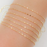 Load image into Gallery viewer, 14K Solid Yellow Gold Cube Satellite Chain by Foot