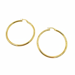 Load image into Gallery viewer, GER165. 14K Solid Gold Hollow Smooth Hoop