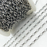 Load image into Gallery viewer, Oxidized Sterling Silver Cable Oval Link Chain