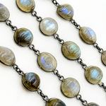 Load image into Gallery viewer, Labradorite Mix Shape Bezel Wire Chain.