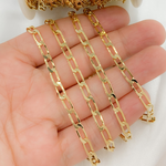 Load image into Gallery viewer, Gold Plated 925 Sterling Silver Ultra Flat Paperclip Chain.