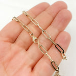 Load image into Gallery viewer, 14K Yellow Gold Hollow Flat Paperclip Chain