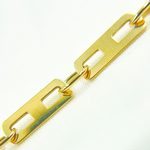 Load image into Gallery viewer, 14k Solid Yellow Gold Mirror Flat Rectangle Link Bracelet