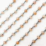 Load image into Gallery viewer, Coated Peach Moonstone Wire Chain