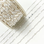 Load image into Gallery viewer, Sterling Silver White Color Enamel Marina Link Chain