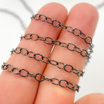 Load image into Gallery viewer, Black Rhodium Sterling Silver Rolo Chain